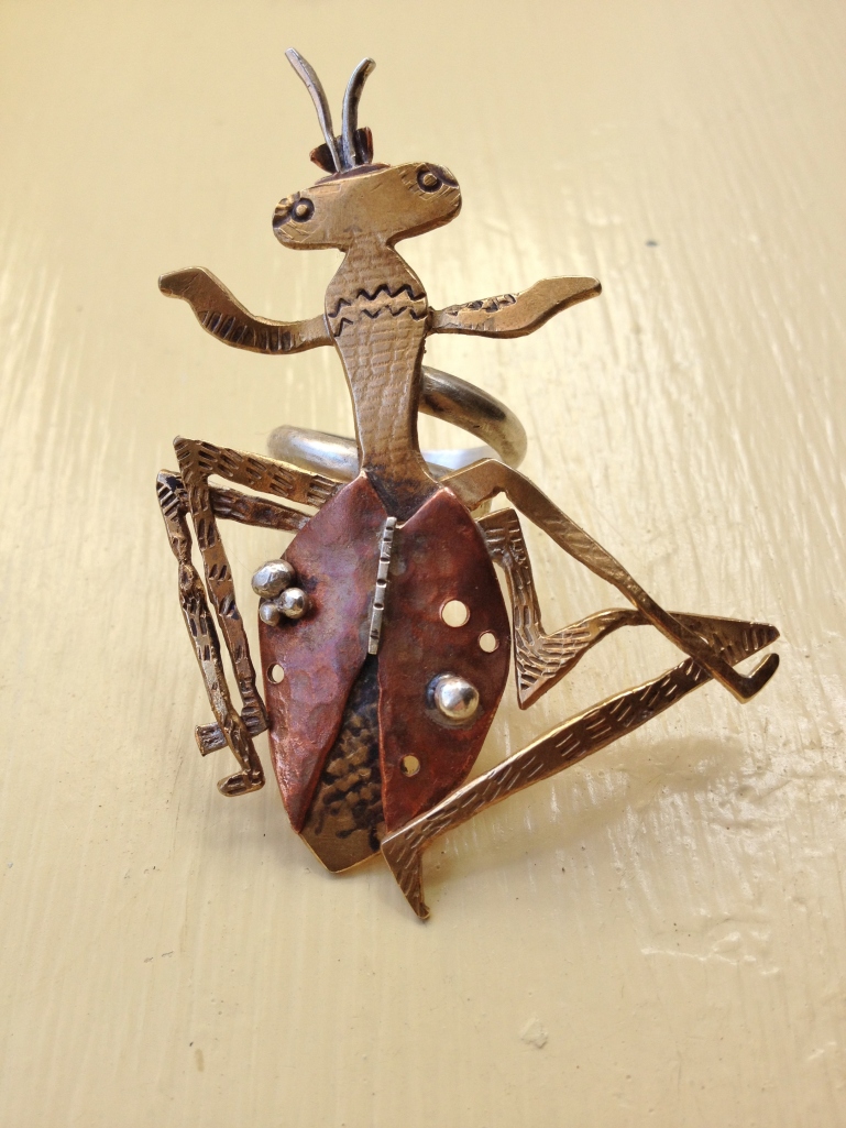 Lady Mantis, brass, copper, and silver, Speedle Series